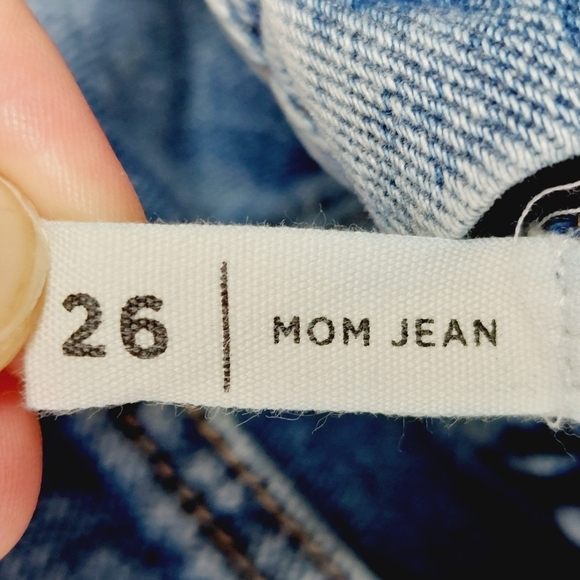 PacSun Blue Cotton Denim Casual Button Elastic Waist Mom Jeans P6251 - Picture 9 of 10